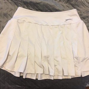 Super trendy pleated white tennis skirt